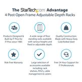 StarTech 42U 19" Open Frame Server Rack, 4 Post Adjustable Depth 23-41" Mobile, Free Standing Rolling Network/ Computer Equipment Data Rack, Dell PowerEdge,  HP ProLiant ThinkServer - Adjustable Server Rack (4PO (4POSTRACK42)