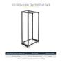 STARTECH 42U Server Rack - Open Frame Adjustable Depth 4 Post Rack (4POSTRACK42)