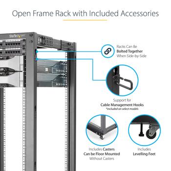 STARTECH 42U Server Rack - Open Frame Adjustable Depth 4 Post Rack (4POSTRACK42)
