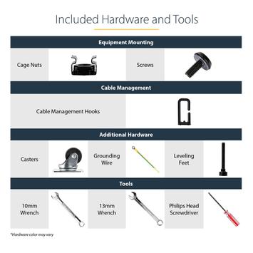 StarTech 42U 19" Open Frame Server Rack, 4 Post Adjustable Depth 23-41" Mobile, Free Standing Rolling Network/ Computer Equipment Data Rack, Dell PowerEdge,  HP ProLiant ThinkServer - Adjustable Server Rack (4PO (4POSTRACK42)