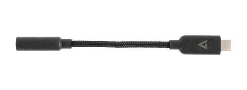 V7 USB-C TO AUDIO AUX DONGLE ADAPT 3.5MM AUX AUDIO CABLE ADPT M/F CABL (V7UCAUDIO-BLK)