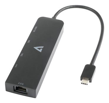 V7 USB-C TO ETHENET 2.5G ADAPTER RJ-45 NETWORK HUB DONGLE 3XUSB-A NS (V7UCRJ25GHUB-BLK)