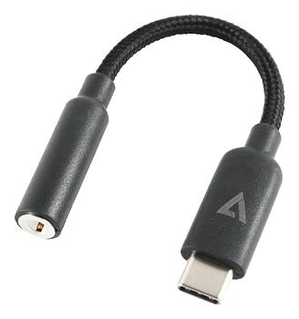 V7 USB-C TO AUDIO AUX DONGLE ADAPT 3.5MM AUX AUDIO CABLE ADPT M/F CABL (V7UCAUDIO-BLK)