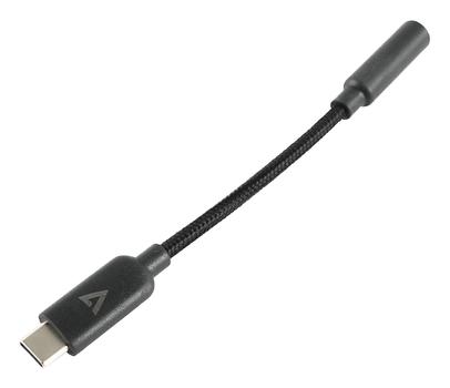 V7 USB-C TO AUDIO AUX DONGLE ADAPT 3.5MM AUX AUDIO CABLE ADPT M/F CABL (V7UCAUDIO-BLK)
