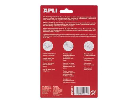 APLI Borrelås APLI m.tape 1m hvit (2) (13657)