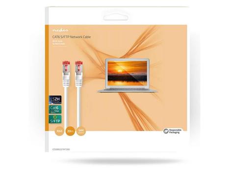 NEDIS Kabel NEDIS Nettverk CAT6 20m hvit (CCGB85221WT200)