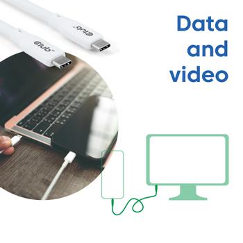 CLUB 3D Usb C Cable White (CAC-3001)