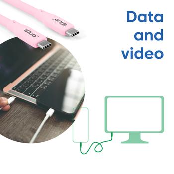 CLUB 3D USB4 Type-C cable 20 Gbps/ 4K60Hz/ PD 240W 48V/5A pink 2m (CAC-3002)