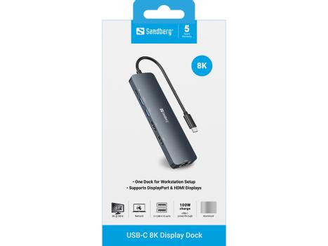 SANDBERG USB-C 8K Display Dock (136-43)