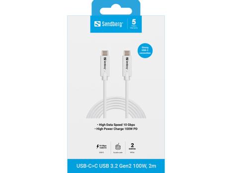 SANDBERG USB-C>C USB 3.2 Gen2 100W, 2M (136-54)