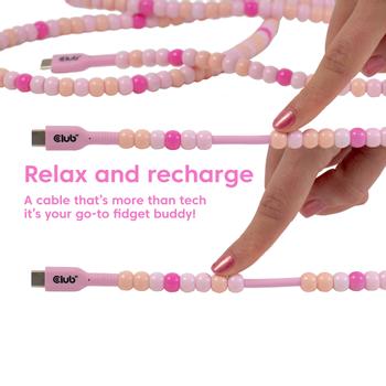CLUB 3D Usb-C© Beaded Cable Pink (CAC-3010)