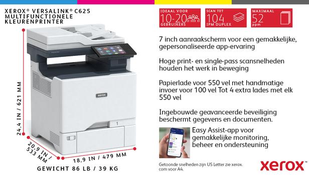 XEROX VersaLink C625V_DN - multifunksjonsskriver - farge (C625V_DN)