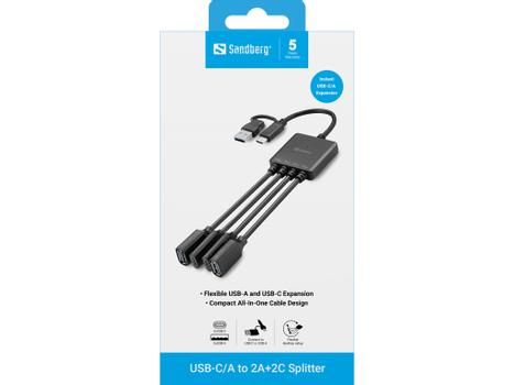 SANDBERG USB-C/A to 2A+2C Splitter (136-81)