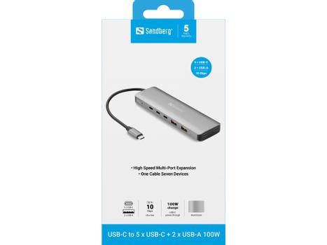 SANDBERG USB-C to 5 x USB-C + 2 x  (136-79)