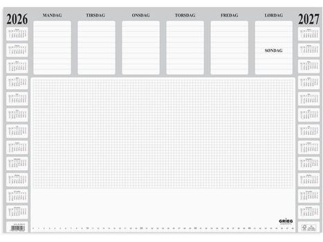 GRIEG Skriveunderlag GRIEG 2026 59x42 cm papir (98418026)