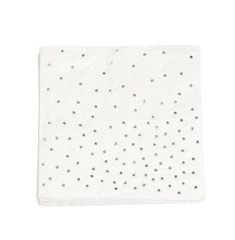 JOKER Serviett JOKER 33x33 cm hvit/sølv (16) (64424)