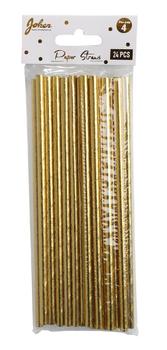 JOKER Sugerør JOKER papir gull (24) (79091)