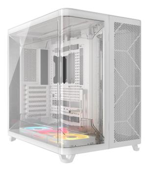 CORSAIR AIR 5400 LX-R RGB iCUE LINK Triple Chamber Mid Tower (vit) Mini-ITX/ Micro-ATX/ ATX/ E-ATX (305 mm x 277 mm), härdat glas (CC-9011321-WW)