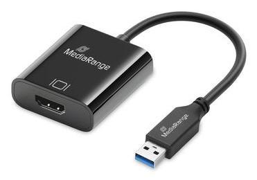 MediaRange USB-A zu HDMI Audio und Video Konverter,  20cm sw (MRCS232)