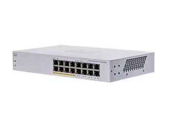 CISCO Business 110 Series 110-16PP - Switch - ohanterad - 8 x 10/ 100/ 1000 (PoE) + 8 x 10/ 100/ 1000 - rackmonterbar,  skrivbordsmodell,  väggmonterbar - PoE (64 W) - återanvänd (CBS110-16PP-EU-RF)