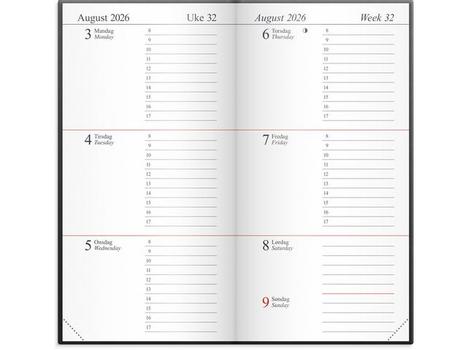 GRIEG Lommekal. GRIEG Memo 2026 imitert grå (98382226)