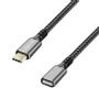LOGILINK USB 3.2 Gen1 Type-C cable, C/M to USB-C/F, PD, alu, black/grey, 2 m