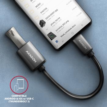 AXAGON RUCM‑AFAC USB‑C (M) auf USB‑A (F) Kabeladapter,  20 cm, USB 3.2 Gen 1, 3 A, Aluminium (RUCM-AFAC)