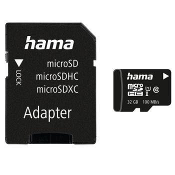 HAMA Memory Card Micro SDHC 32GB Class 10 UI V10 100MB/s (124139)