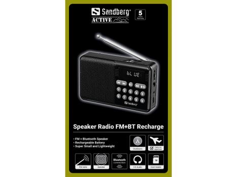 SANDBERG Speaker Radio FM+BT Recharge (421-18)