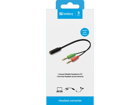 SANDBERG Headset converter(mobile) > PC (508-67)
