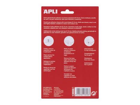 APLI Borrelås APLI m.lim rund Ø19mm sort (12) (13658)