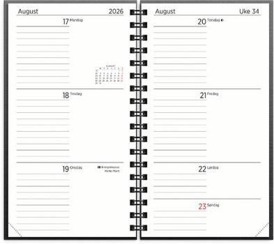 GRIEG Kalender GRIEG SLIM spiral 26/27 sort (318541)