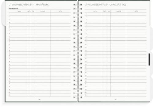 GRIEG Lærerkalender A4 gr skole26/ 27 grønn (318619)