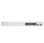 CISCO Business 220 Series CBS220-16P-2G - Switch - smart - 16 x 10/100/1000 (PoE+) + 2 x Gigabit SFP (uplink) - rack-mountable - PoE+ (130 W) - remanufactured