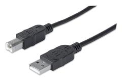 MANHATTAN USB 2.0 AB-kabel 1,8 meter 1 fladt og 1 kvadratisk stik