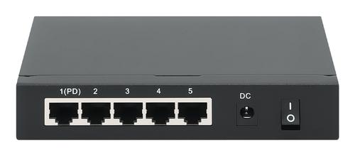 INTELLINET Gigabit switch 5x 10/ 100/ 1000 PoE/PoE+ (1x PD PoE, 4x PSE PoE) 26/68W (561082)