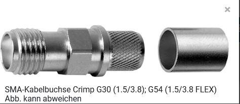 Telegärtner Koax, SMA, Buchse, Crimp, Außengewinde,  (100024724,J01151A1061)