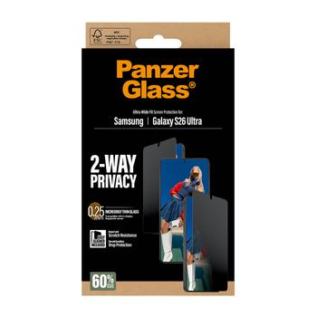 PanzerGlass 2-Way Privacy Screen Protector Samsung Galaxy S26 Ultra | Ultra-Wide Fit w. EasyAligner (PG50721)