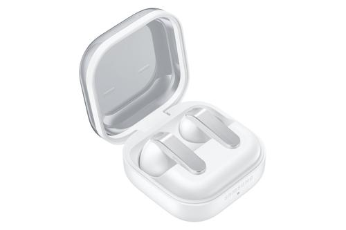 SAMSUNG Galaxy Buds4 (hvit) Galaxy AI, adaptiv lyd, AI‑tolk, hodebevegelser for kontroll, Ambient Mode, opptil 6t batteri, IP54 (SM-R540NZWAEUB)