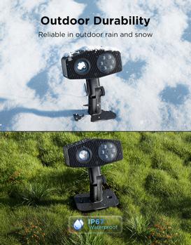 GOVEE utendørs dekorasjonsprojektorlys Smart utendørs RGB-laser + aurora, 16 mønstre, 50+ scener, app-/ stemmekontroll (H7071311)