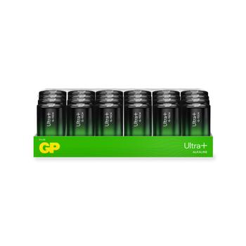 GP Ultra Plus Alkaline Battery, Size D, 13AUP/ LR20,  1.5V (24-pack) (151384)