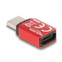 DELOCK USB-C male to USB-C female Data Blocker 240W - Red