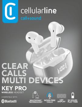 CELLULAR LINE CL BT Earphones Key Pro TWS Univ. White (BTKEYPROTWSW)