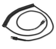 ZEBRA Cable - Shielded USB: Series A Connector,  9ft, Coiled (CBA-U66-C09ZAR)