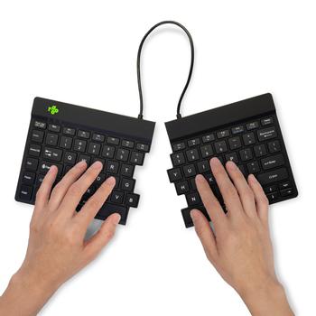R-GO Tools Split Break Ergonomic Keyboard, QWERTY (US), Wireless - Black (RGOSBUSWLBL)
