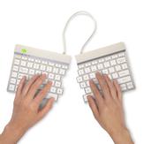 R-GO Tools Split Break Ergonomic Keyboard, QWERTY (US), Wireless - White (RGOSBUSWLWH)