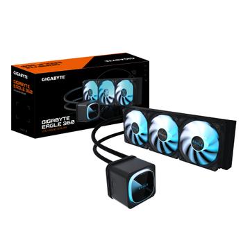 GIGABYTE Eagle 360 ARGB Kjøler (sort) LGA 1851/ 1700/ 115x/ 1200 AM 5/4, 3x120mm, 37,6 dBA, (GP-GIGABYTE EAGLE 360)