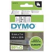 DYMO D1 Tape 6mmx7m Sort Tekst/Gennemsigtig Tape