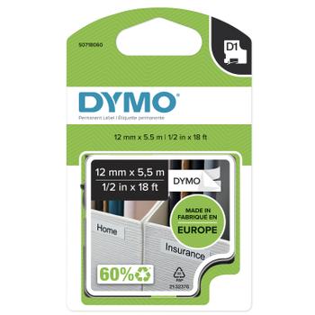 DYMO D1 Tape Perm. polytape 12mm Sort På Hvid (S0718060)