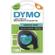 DYMO Letratag plastiktape,  sort på grøn, 12mm x 4m rulle, selvklæbende (S0721640)